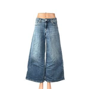 Silver Jeans Co Women's Blue Mid Rise Wide Leg Baggy Palazzo Denim Jeans Size 25